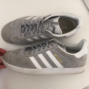 Adidas Gazelles Grey + White